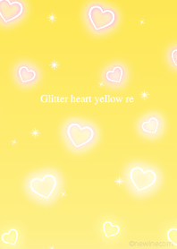Glitter heart yellow re