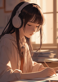 文藝生活-聽著音樂讀書的女孩1