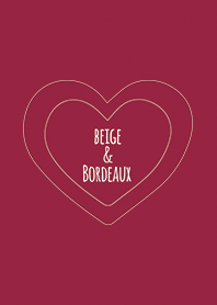 Beige & Bordeaux / Line Heart