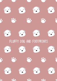FLUFFY DOG AND FOOTPRINTS-DUSTY RED