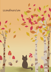 Autumn forest and cats2.