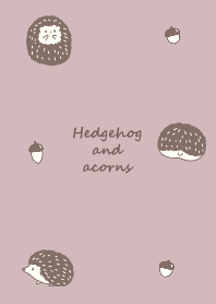 Hedgehog and acorns *smoky pink*