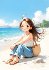 Cute Girl on the Beach V.7