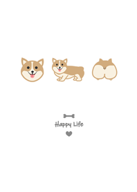 최소한의 Corgi- 흰색 배경