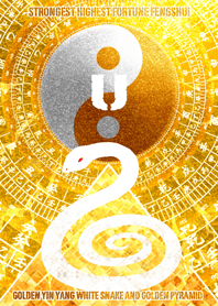 Golden Yin Yang and white snakeU