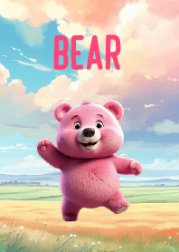 Simple Happy Pink Bear  Theme