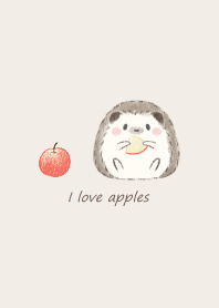 Hedgehog and Apple -brown- 2