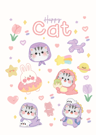 Cat cute happy minimal pastel :D