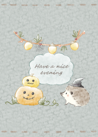 Hedgehog and Halloween 2 -smoky green-