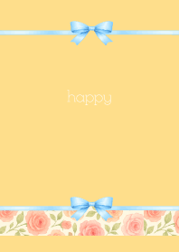 brown & yellow 薔薇とリボン02