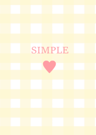 SIMPLE HEART_check peachyellow