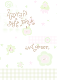 kawaii soft pink and green