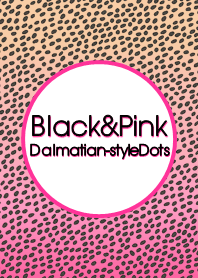 黑色和粉红色的达尔马提亚风格圆点