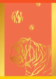 tiger on red & yellow