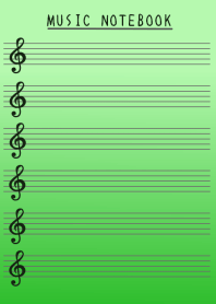 MUSIC COLOR NOTEBOOK-GREEN GRADATION