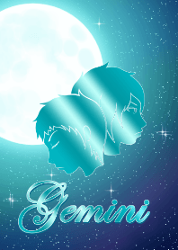 Gemini man Clover Moon right blue