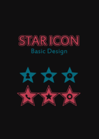 STAR ICON[ダークグレー×青緑×赤]