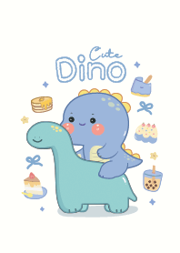 Dinosaurs cute : minimal blue love!
