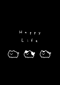 Plump Cat (queue)/black white