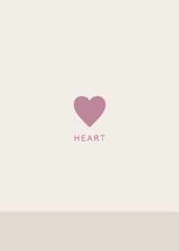 Simple Heart / Beige& Dull Pink Purple