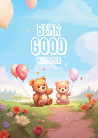cute bear picnic in the garden 7