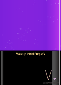 Makeup initial purple V.