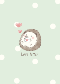 Hedgehog and Love letter -green- dot