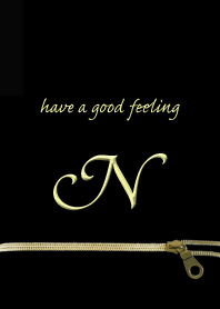 大人かわいい ジッパー イニシャル for N