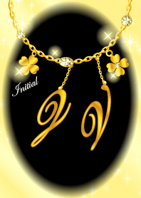 【Q&V】イニシャルチャーム運気UP!ゴールド