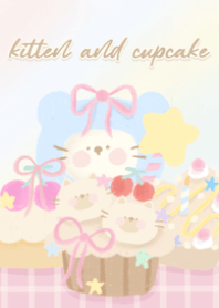 kitten and cupcake. (purple)