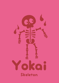 Yokai skeleton rose Red