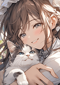可愛的女僕與貓❤