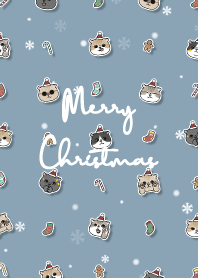 neko christmas2 - pale blue
