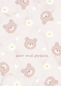 Bear, Gerbera and Ribbon pinkbrown09_2