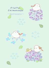 もふもふシマエナガ-紫陽花-