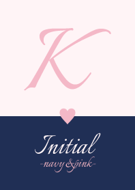 Initial "K" -navy&pink-