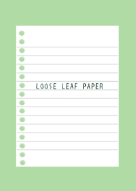 LOOSE LEAF PAPER/LIGHT GREEN