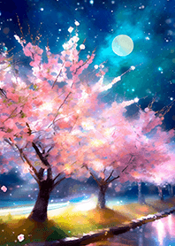 Beautiful night cherry blossoms#287