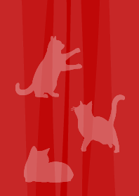 Cat and cat...on red & beige JP
