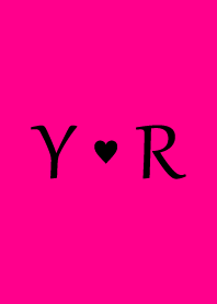Initial "Y & R" Vivid pink & black.