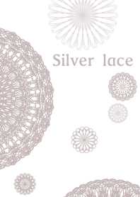 Flowers and lace ribbon - Silver color -