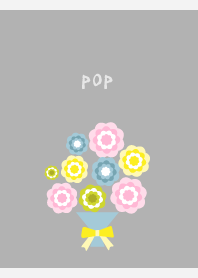 pop bouquet on white