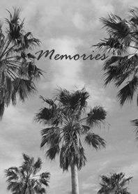 Monochrome seaside palm scenery!