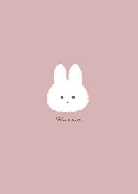 簡單的兔子 紫红色 米色