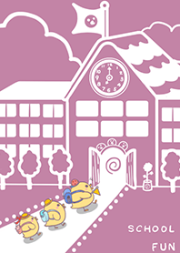 yellow duck school fun-magenta (bw3)