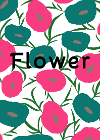 Flower 北欧デザイン -PINK GREEN-