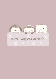 Animals in Nordic forest -smoky pink-