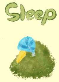 sleeping green chicken