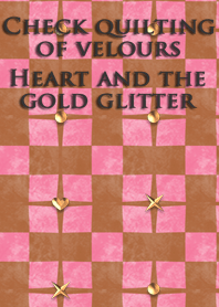 Check quilting of velours<Heart,glitter>