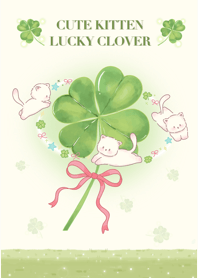Cute kitten: lucky clover